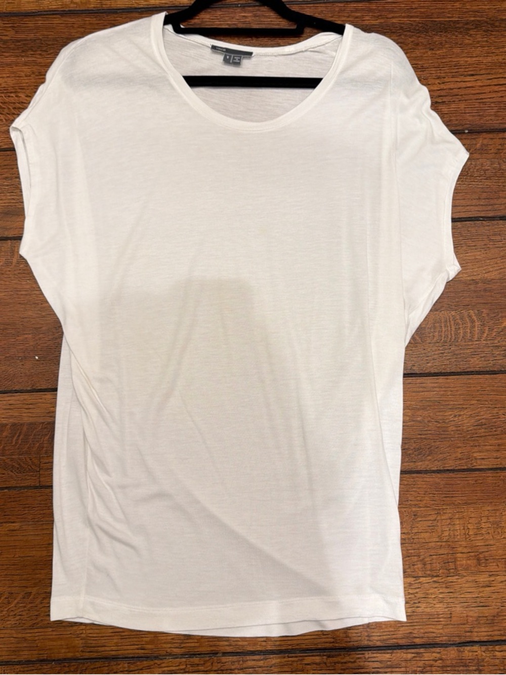 Vince White Short Sleeve Scoop Neck Tee